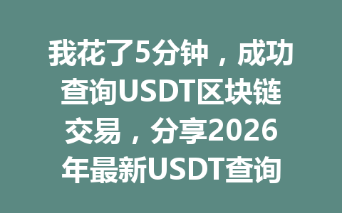 我花了5分钟，成功查询USDT区块链交易，分享2026年最新USDT查询教程！